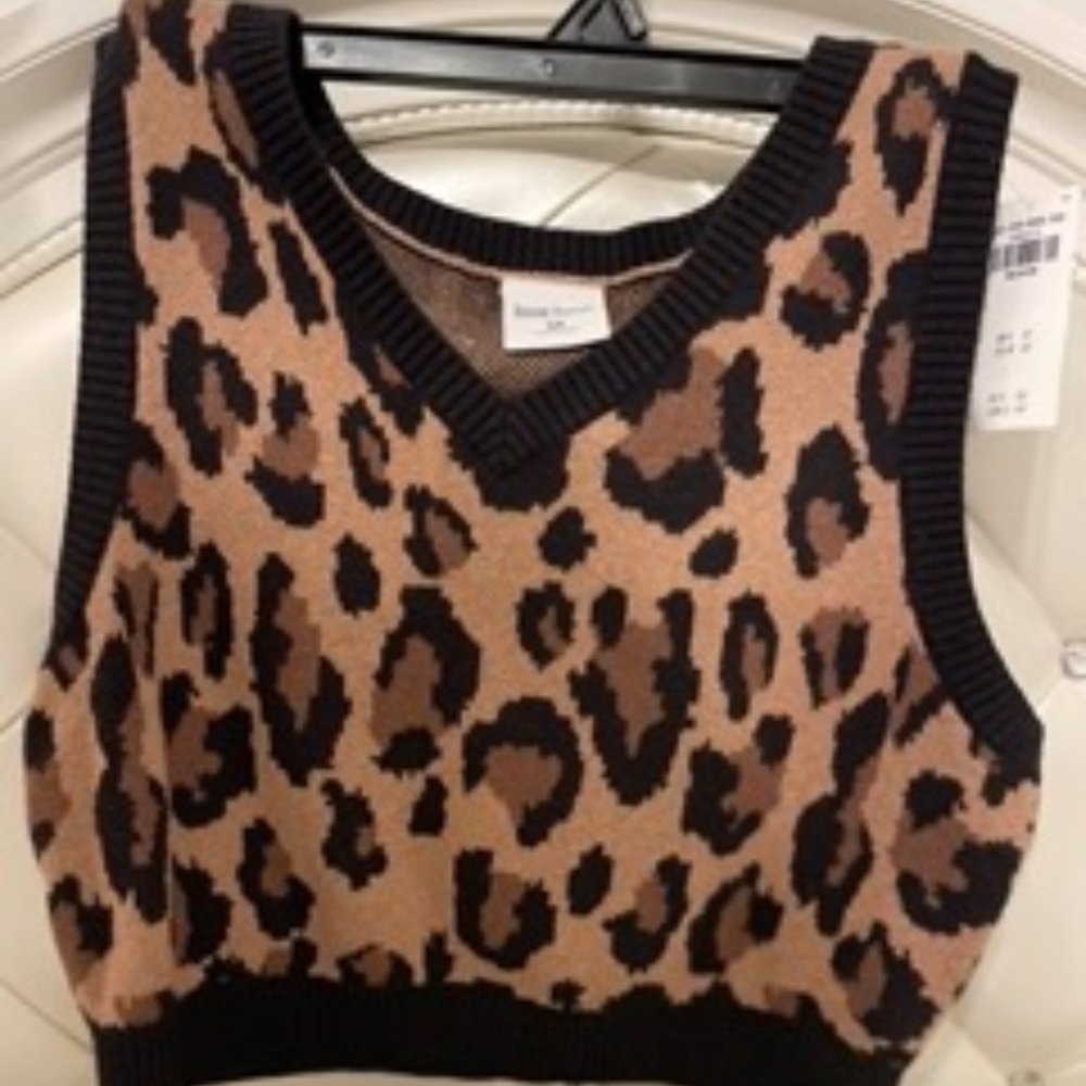 cheetah sweater vest